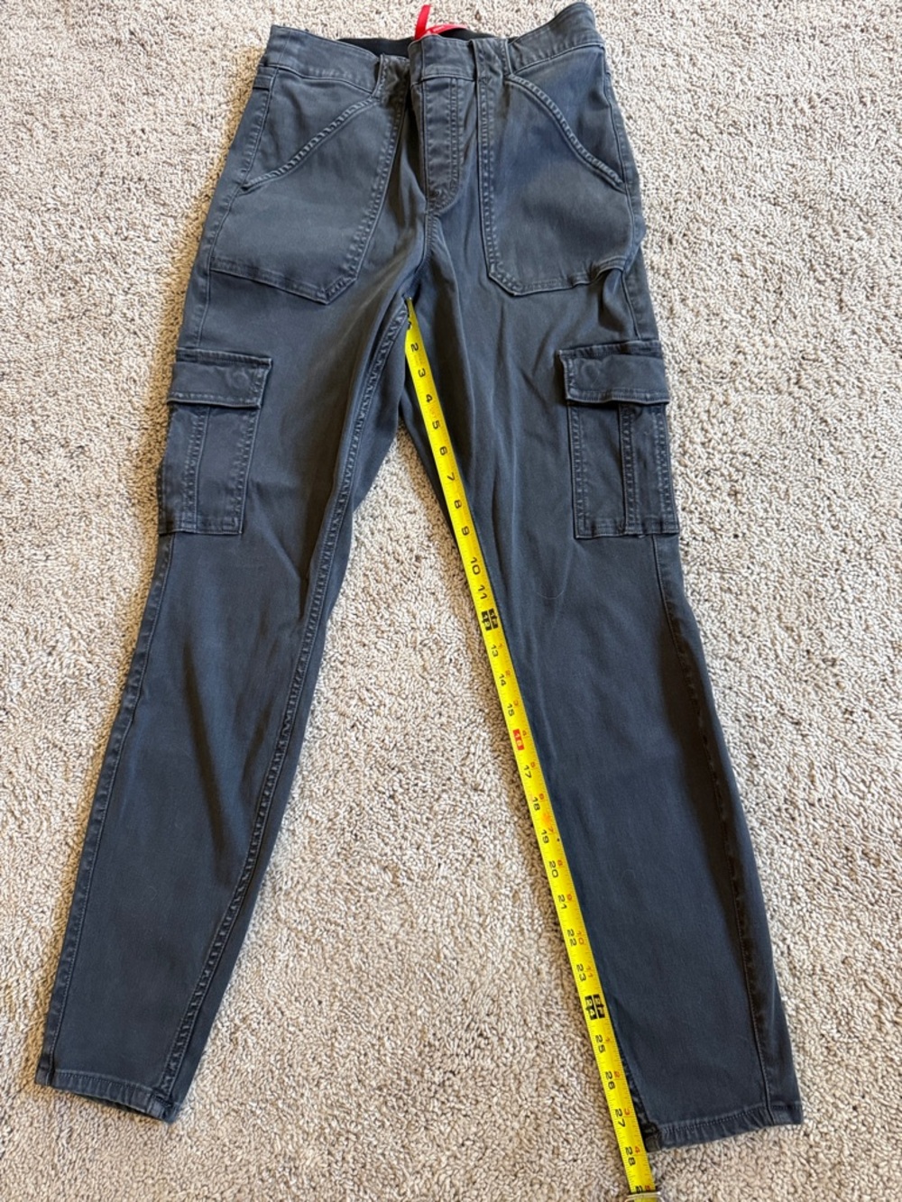 Spanx Dark Navy/Black stretch twill ankle pant.
